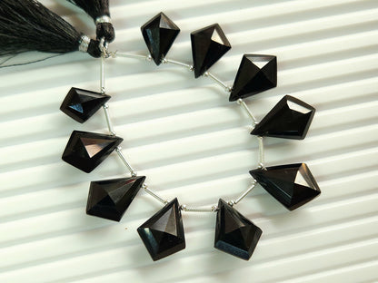 Natural Black Spinel Fancy Kite shape Faceted beads