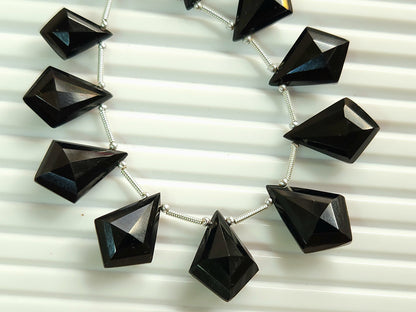 Natural Black Spinel Fancy Kite shape Faceted beads