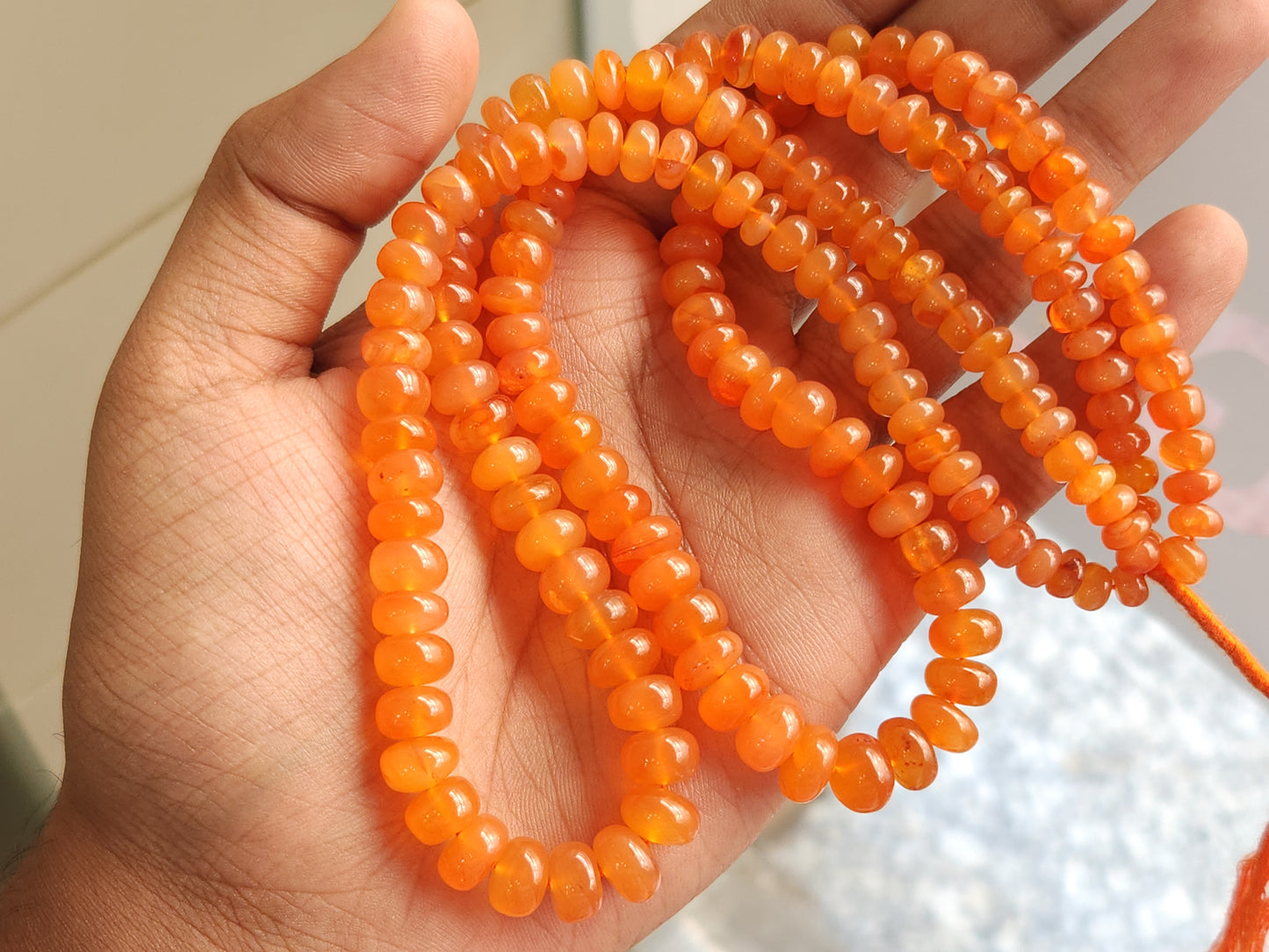 Carnelian Smooth Rondelle Beads