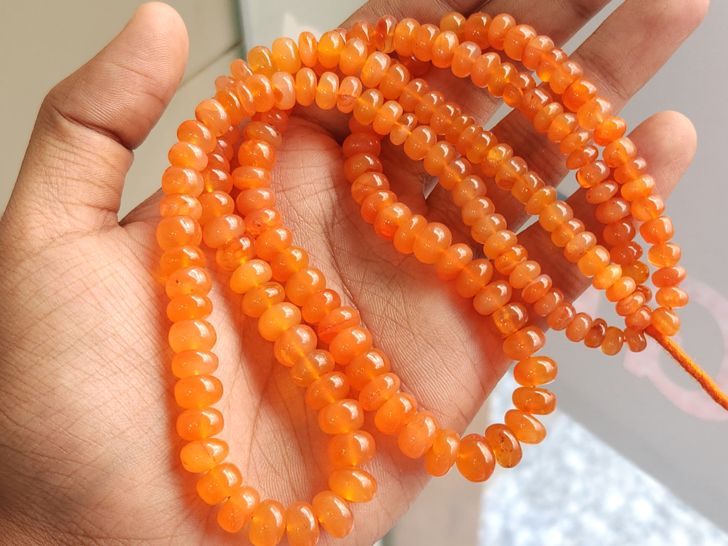 Carnelian Smooth Rondelle Beads