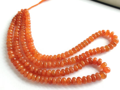 Carnelian Smooth Rondelle Beads