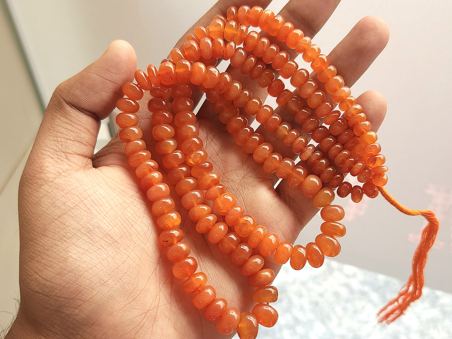 Carnelian Smooth Rondelle Beads