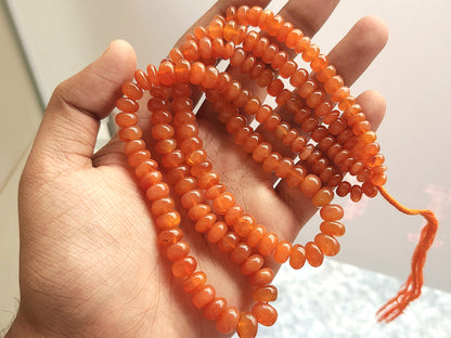 Carnelian Smooth Rondelle Beads