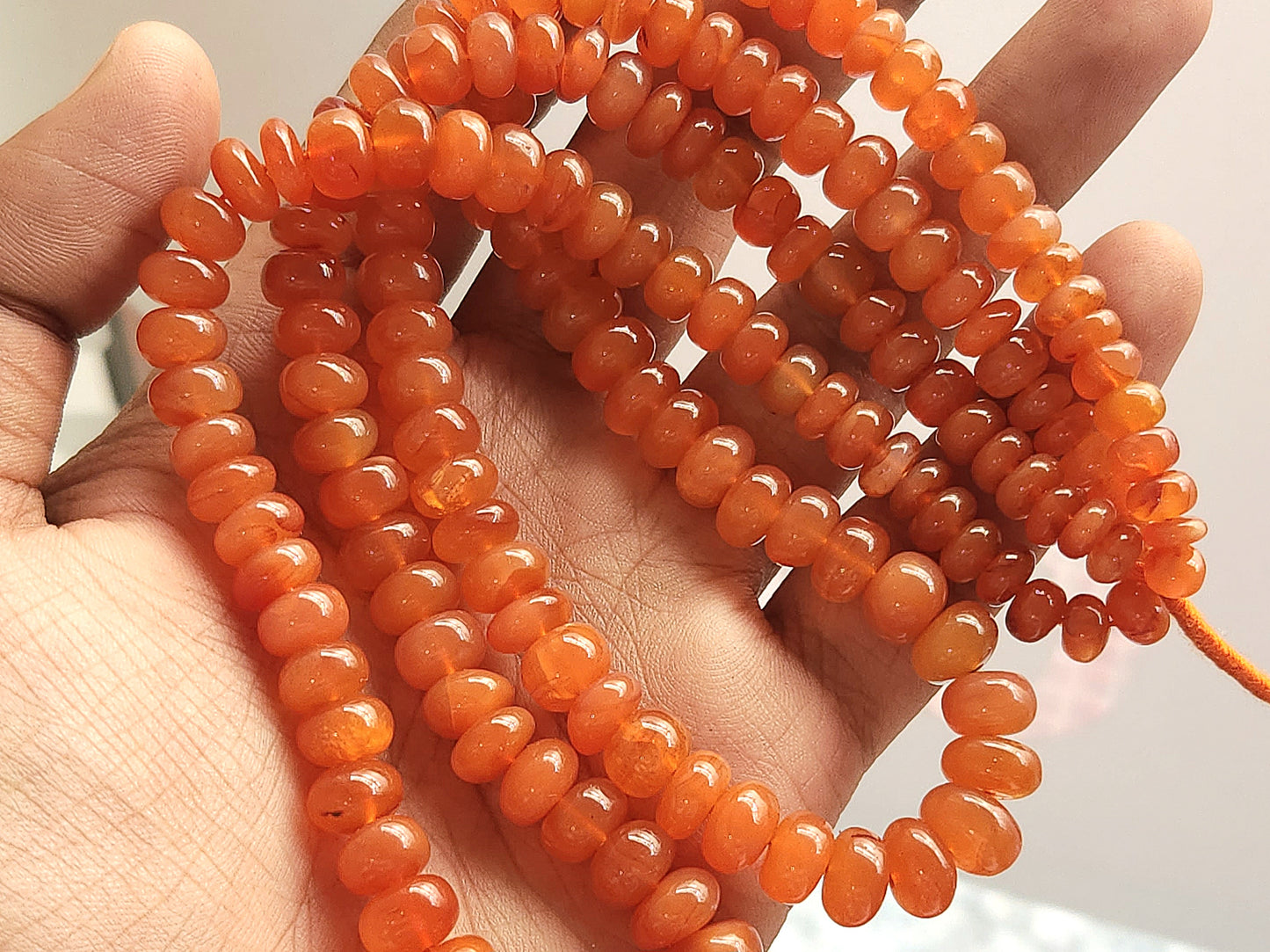 Carnelian Smooth Rondelle Beads