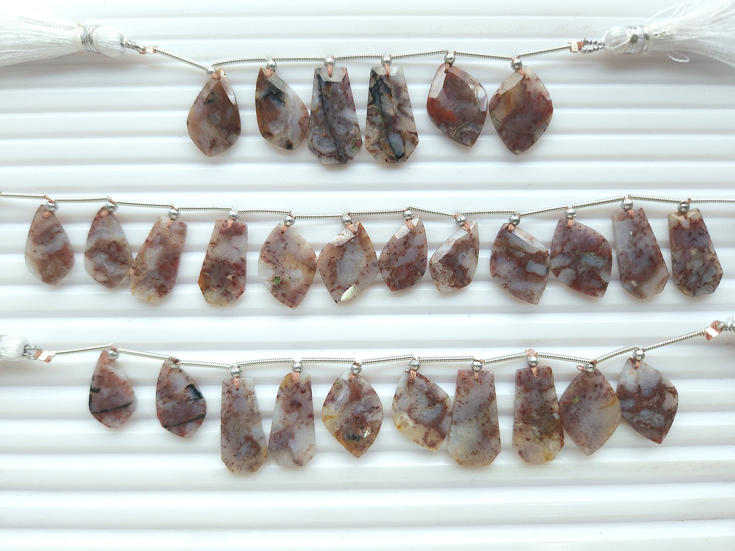 Natural Red Plum Agate Gemstone Fancy Crown Cut Pairs