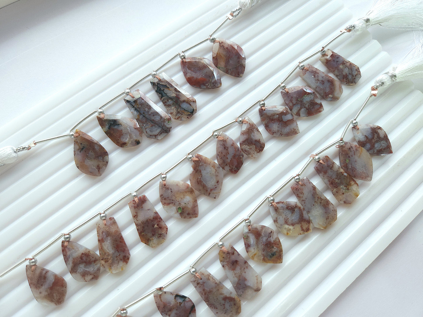 Natural Red Plum Agate Gemstone Fancy Crown Cut Pairs