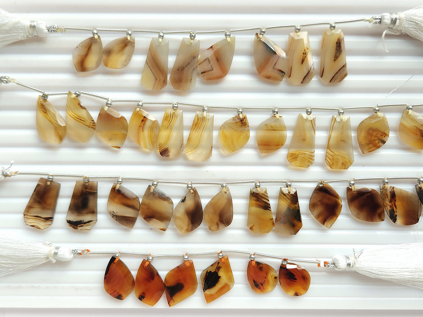 Natural Montana Agate Gemstone Fancy Crown Cut Pairs