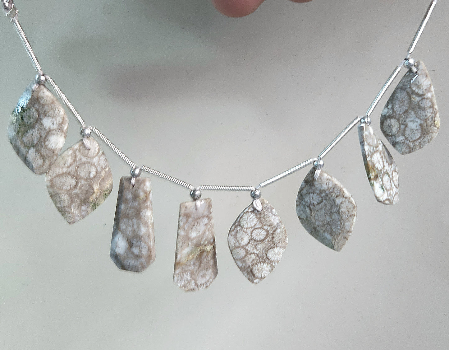 Natural Fossil Coral Jasper Gemstone Fancy Crown Cut Pairs