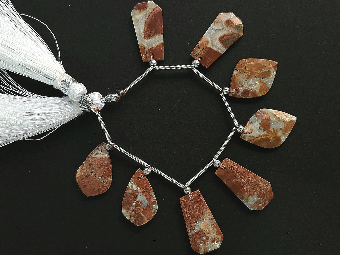 Natural Maligano Jasper Gemstone Fancy Crown Cut Pairs