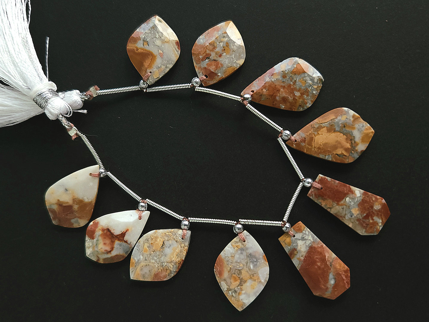 Natural Maligano Jasper Gemstone Fancy Crown Cut Pairs