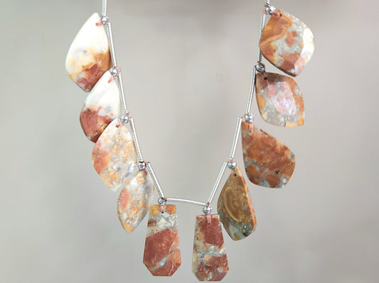 Natural Maligano Jasper Gemstone Fancy Crown Cut Pairs