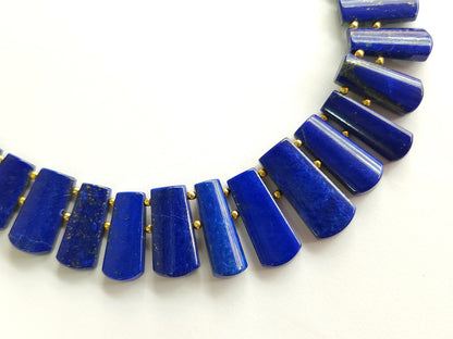 Natural Lapis Lazuli Gemstone Bib Necklace – Handmade Cleopatra Style Choker Jewelry