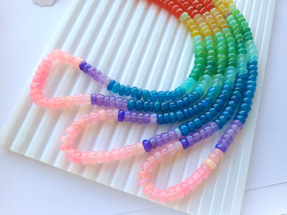 Natural Rainbow Ethiopian Opal Smooth Rondelle Beads Strand