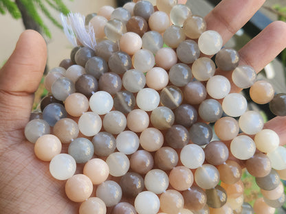 Natural Mix Moonstone Gemstone Ball Shape Beads