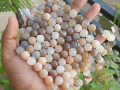 Natural Mix Moonstone Gemstone Ball Shape Beads