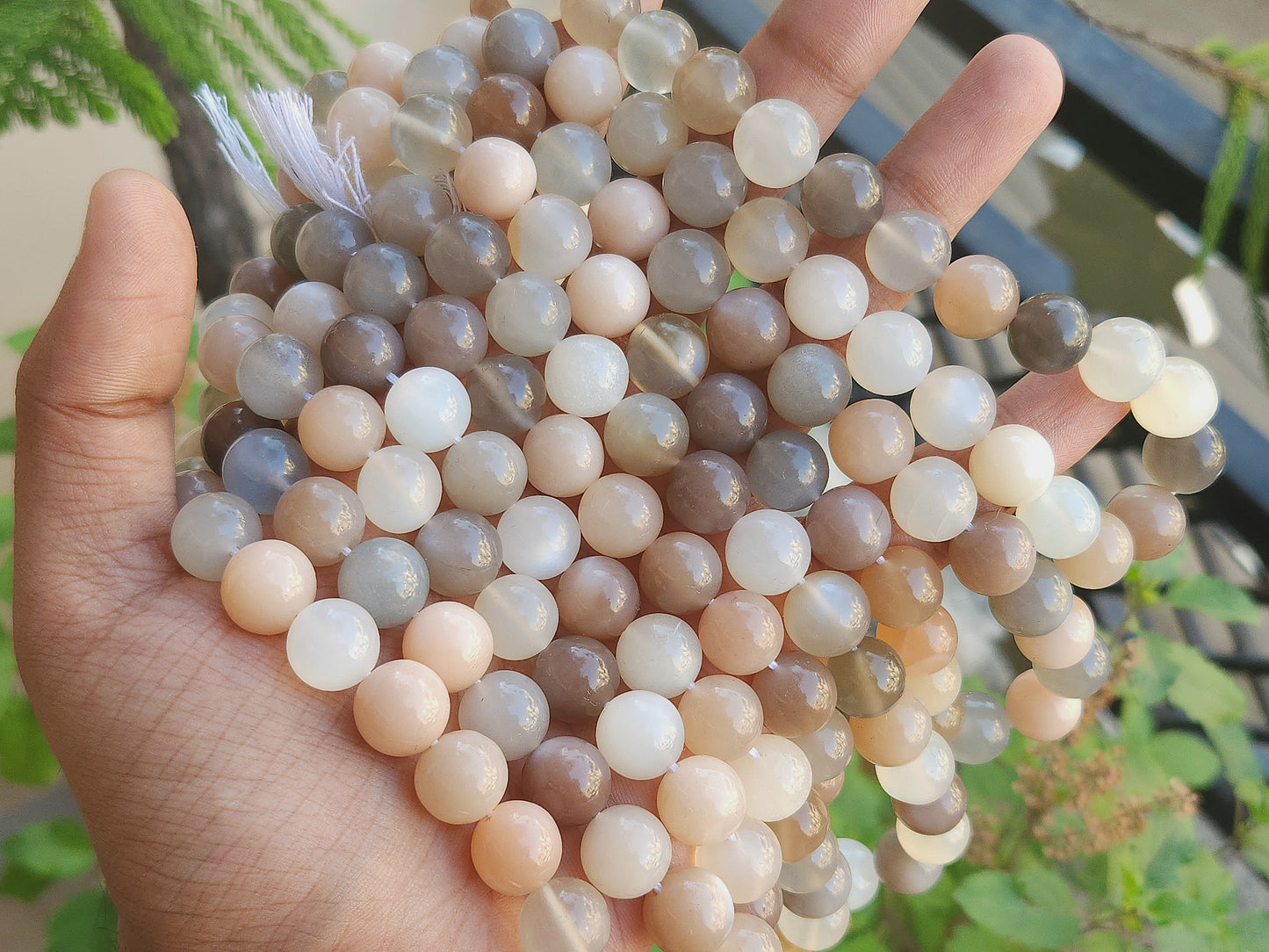 Natural Mix Moonstone Gemstone Ball Shape Beads