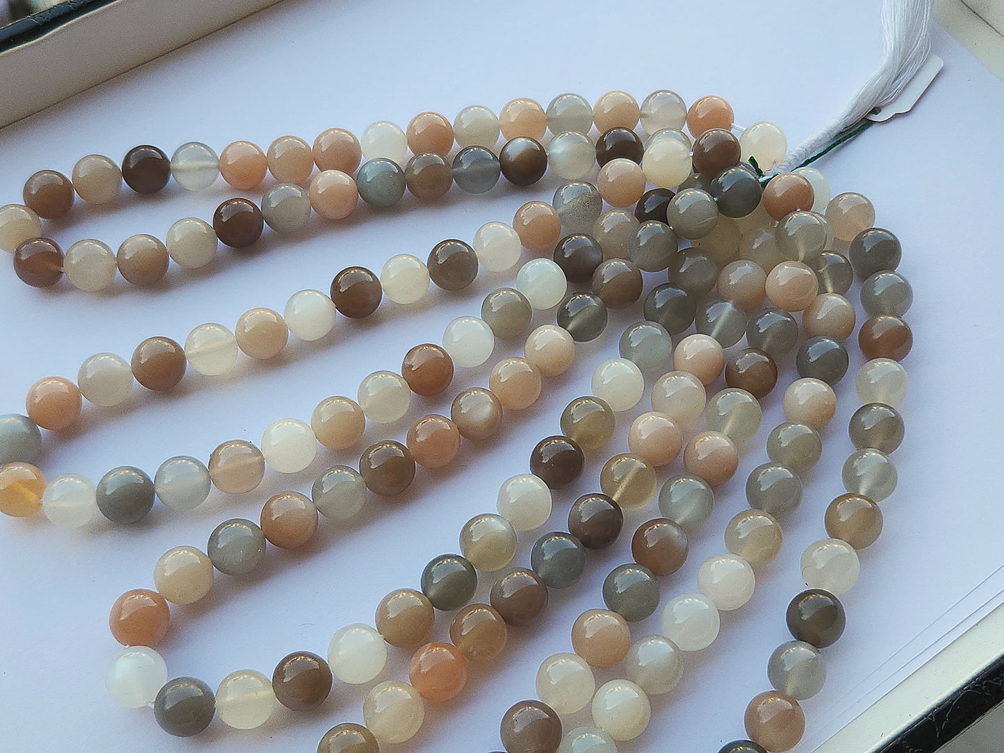 Natural Mix Moonstone Gemstone Ball Shape Beads