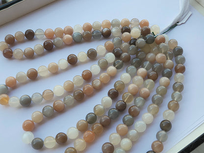 Natural Mix Moonstone Gemstone Ball Shape Beads