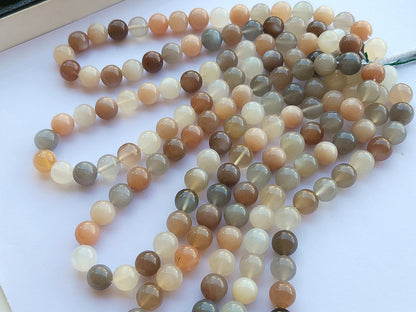 Natural Mix Moonstone Gemstone Ball Shape Beads