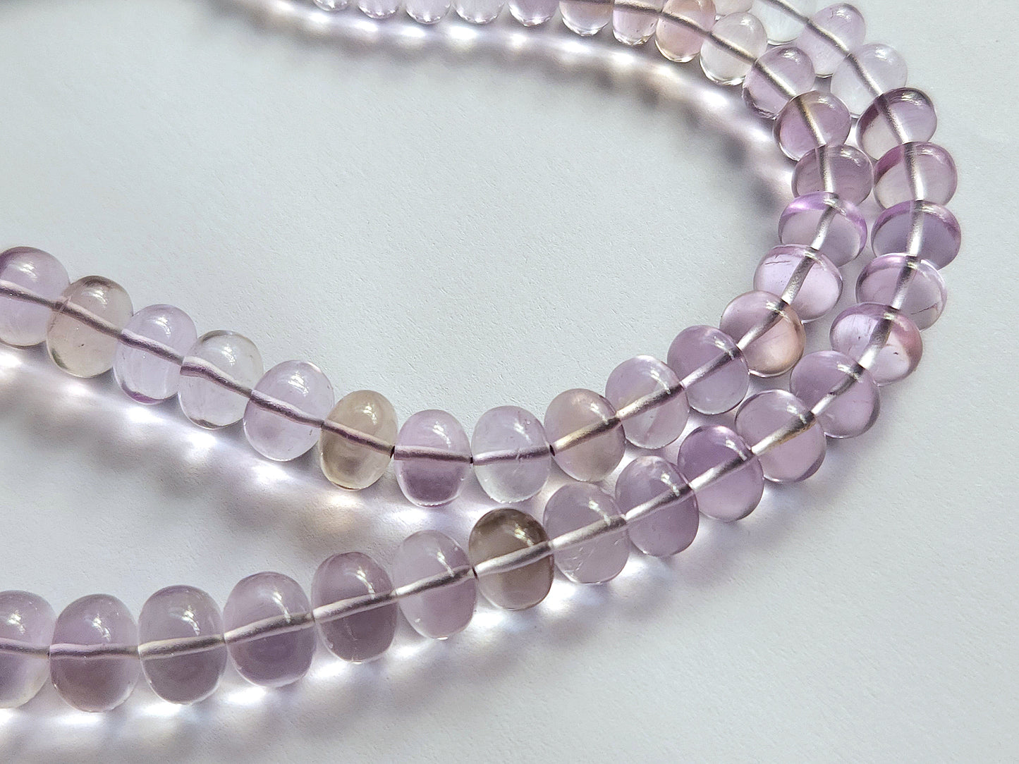 Natural Pink Amethyst Smooth Shape Rondelle Beads