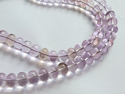 Natural Pink Amethyst Smooth Shape Rondelle Beads