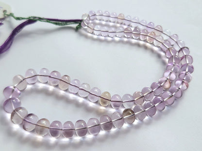 Natural Pink Amethyst Smooth Shape Rondelle Beads