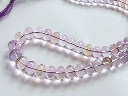 Natural Pink Amethyst Smooth Shape Rondelle Beads