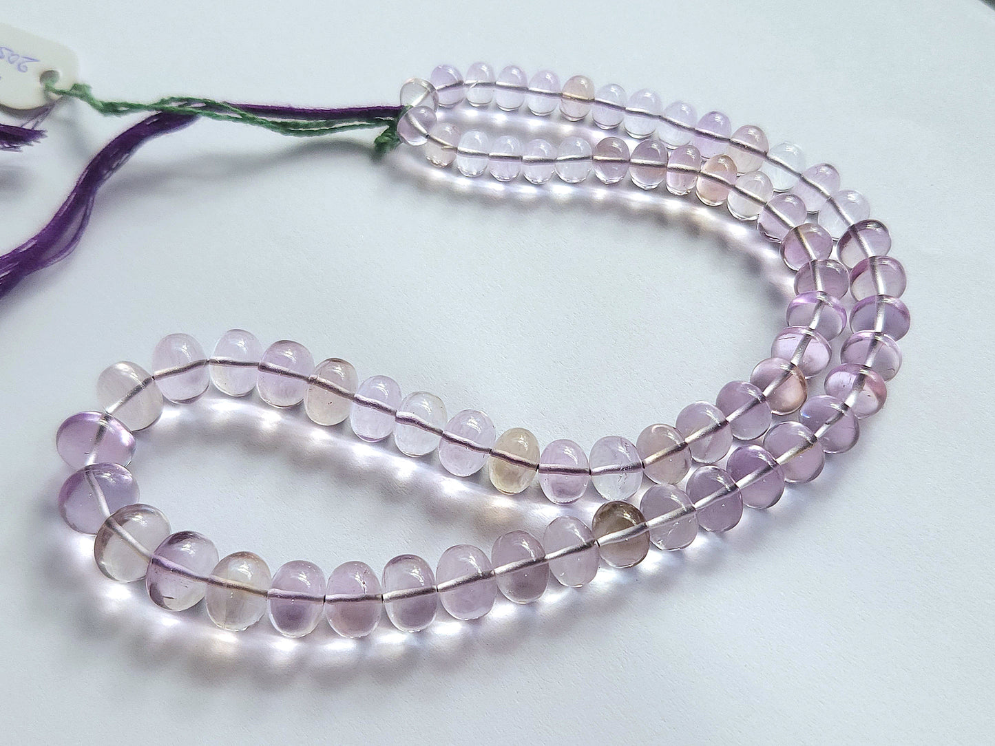 Natural Pink Amethyst Smooth Shape Rondelle Beads