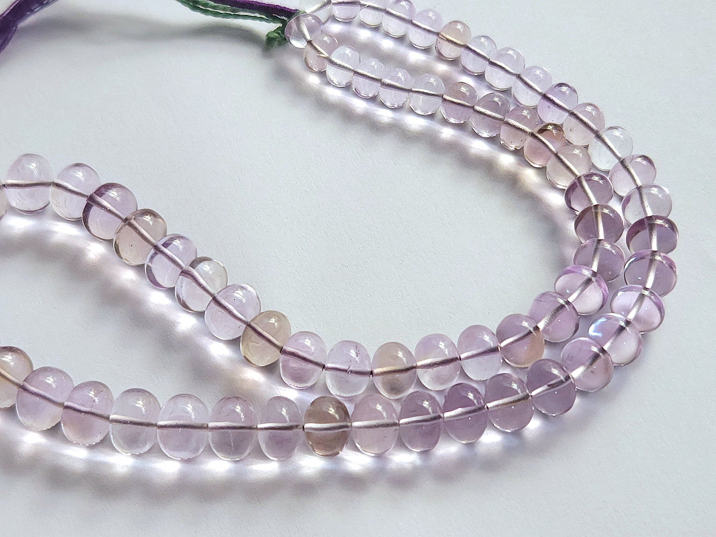 Natural Pink Amethyst Smooth Shape Rondelle Beads