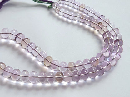 Natural Pink Amethyst Smooth Shape Rondelle Beads