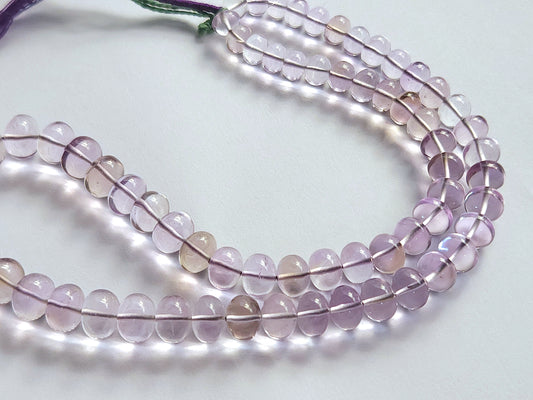 Natural Pink Amethyst Smooth Shape Rondelle Beads