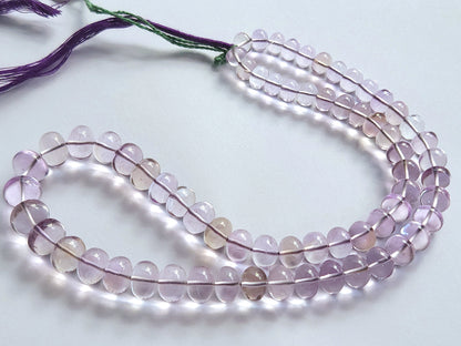 Natural Pink Amethyst Smooth Shape Rondelle Beads