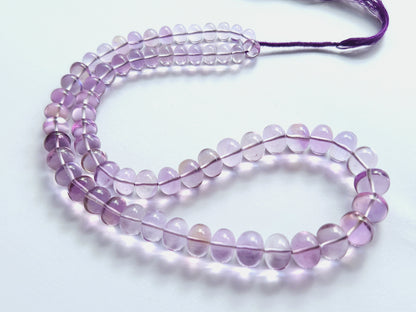 Natural Pink Amethyst Smooth Shape Rondelle Beads