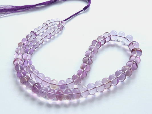 Natural Pink Amethyst Smooth Shape Rondelle Beads