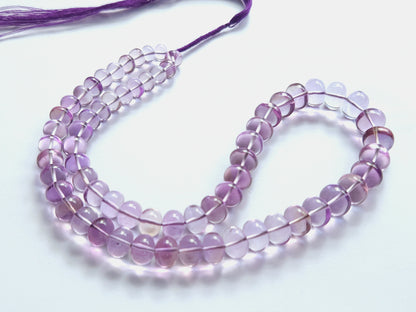 Natural Pink Amethyst Smooth Shape Rondelle Beads