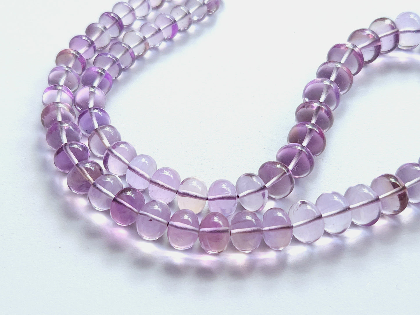 Natural Pink Amethyst Smooth Shape Rondelle Beads