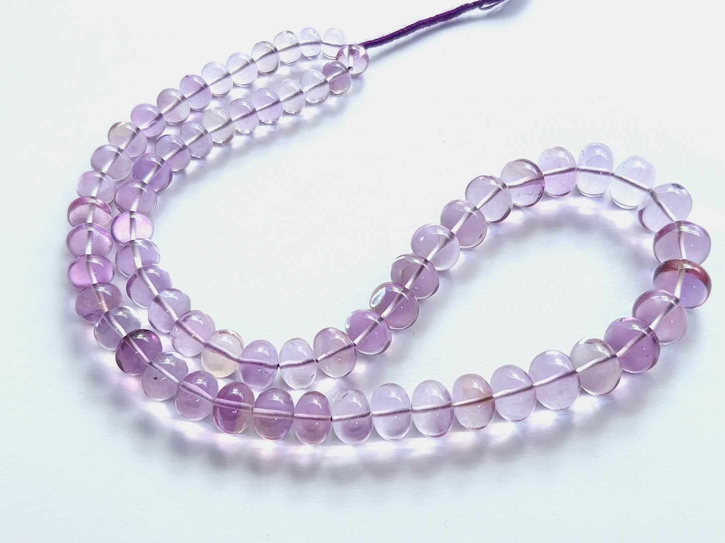 Natural Pink Amethyst Smooth Shape Rondelle Beads