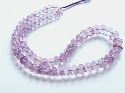Natural Pink Amethyst Smooth Shape Rondelle Beads