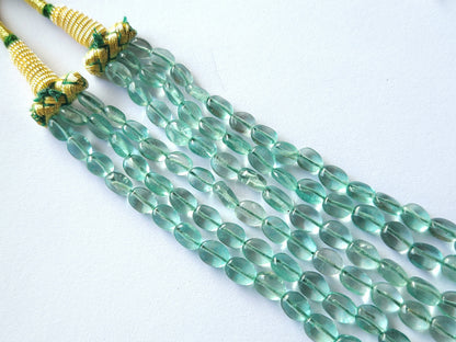 Natural Greenish Blue Fluorite Gemstone Oval Shape Beads