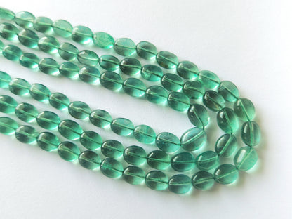 Natural Greenish Blue Fluorite Gemstone Oval Shape Beads