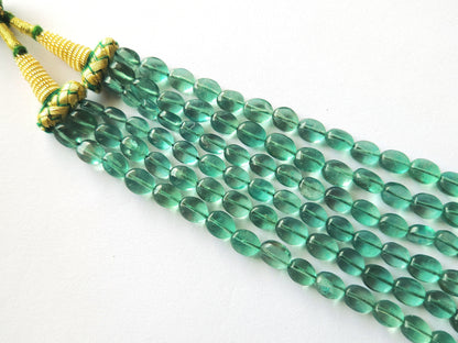 Natural Greenish Blue Fluorite Gemstone Oval Shape Beads