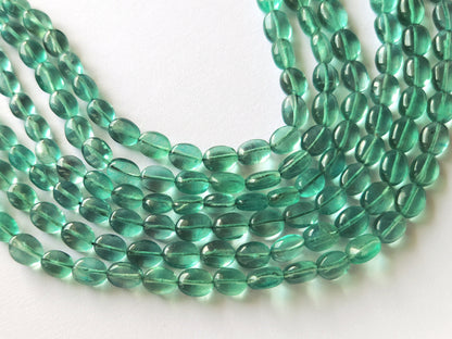 Natural Greenish Blue Fluorite Gemstone Oval Shape Beads
