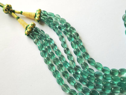 Natural Greenish Blue Fluorite Gemstone Oval Shape Beads