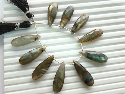 Labradorite Faceted Briolette Pear Shape Beads