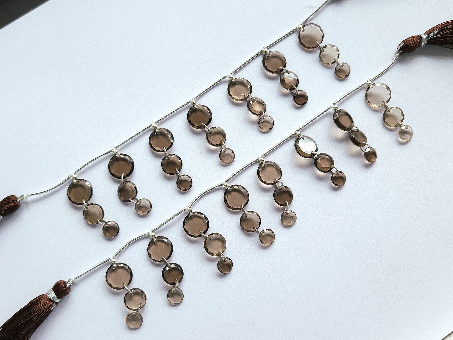 Natural Smoky Quartz Faceted Round Cut Beads
