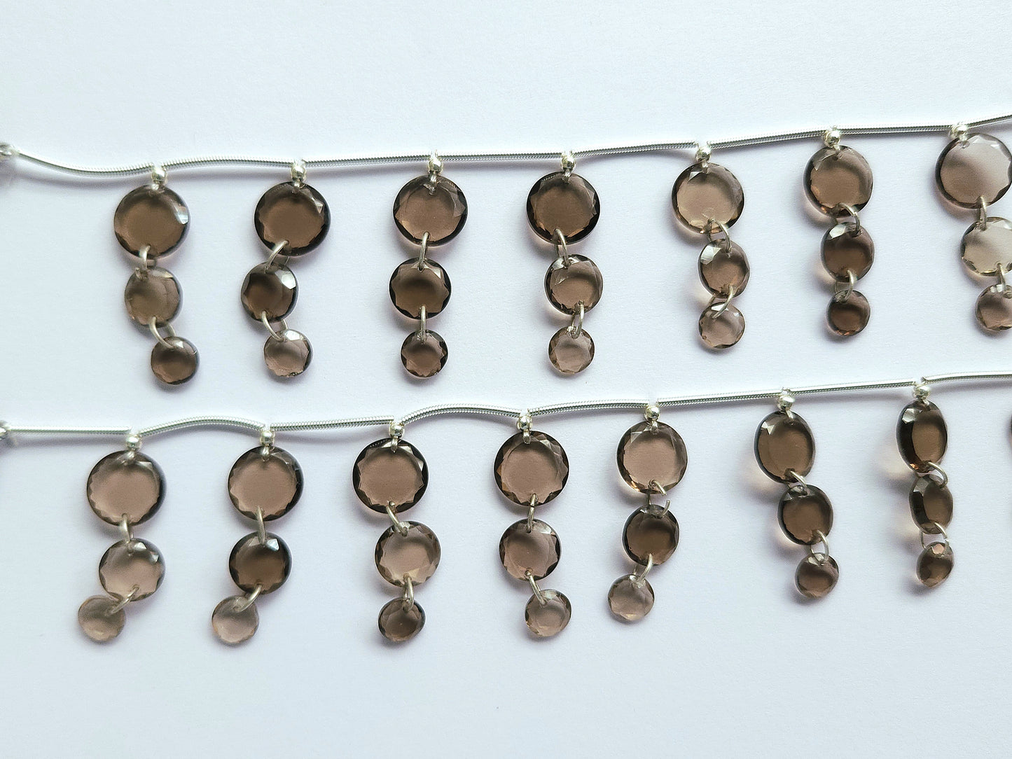 Natural Smoky Quartz Faceted Round Cut Beads