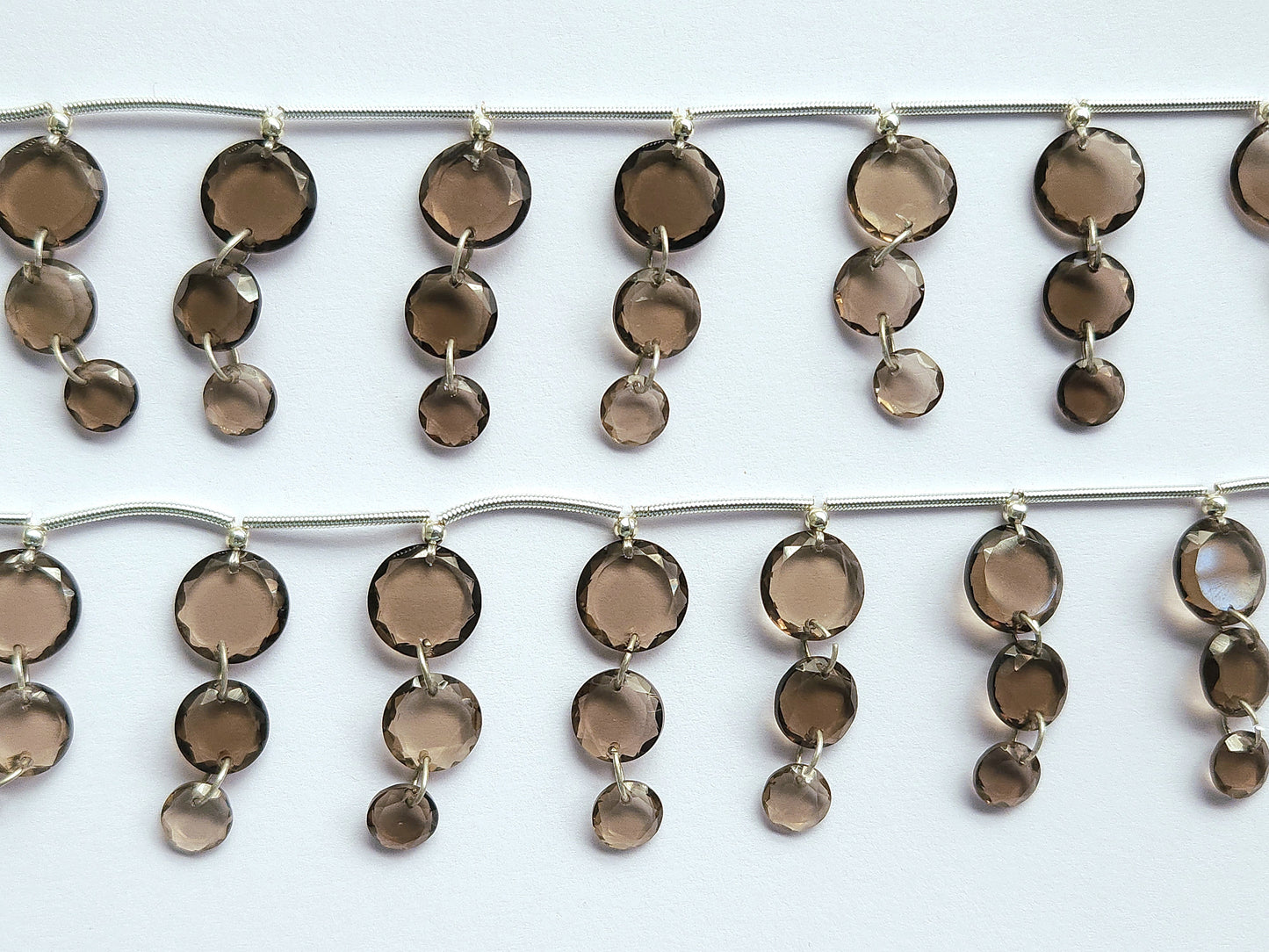 Natural Smoky Quartz Faceted Round Cut Beads