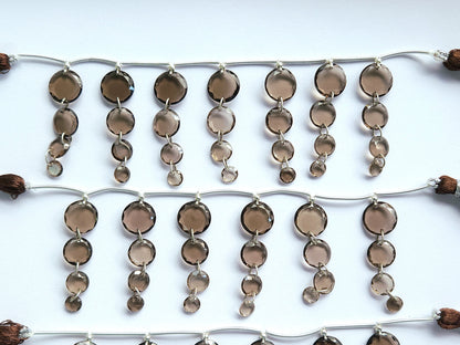 Natural Smoky Quartz Faceted Round Cut Beads