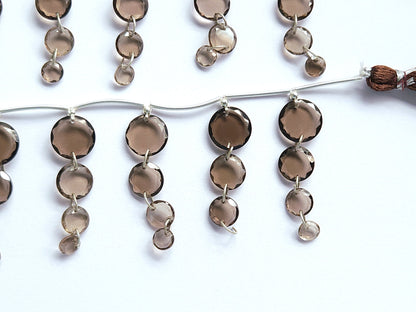 Natural Smoky Quartz Faceted Round Cut Beads