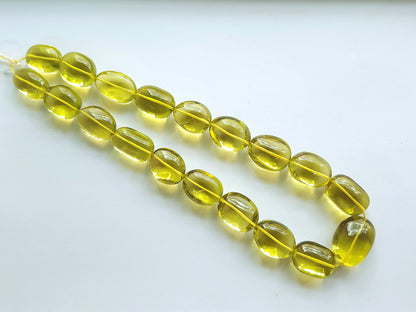 Natural Lemon Green Gold Gemstone Smooth Tumble Shape Beads